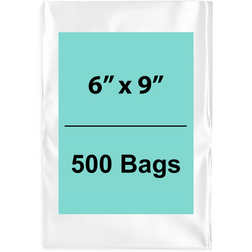 6X9 inches Clear Flat Poly Bags 1.5Mil Open Top (LDPE)